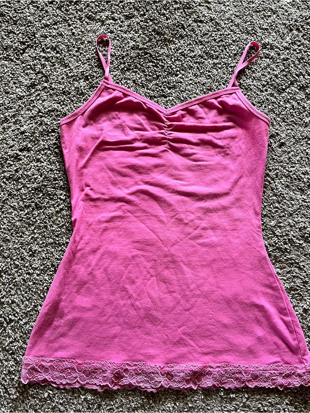 Maurice’s Y2K Pink Lace-Trim Cami Tank Top